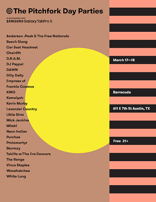 Vince Staples, Neon Indian, Chairlift, Anderson .Paak, Protomartyr & more playing Pitchfork’s SXSW day parties