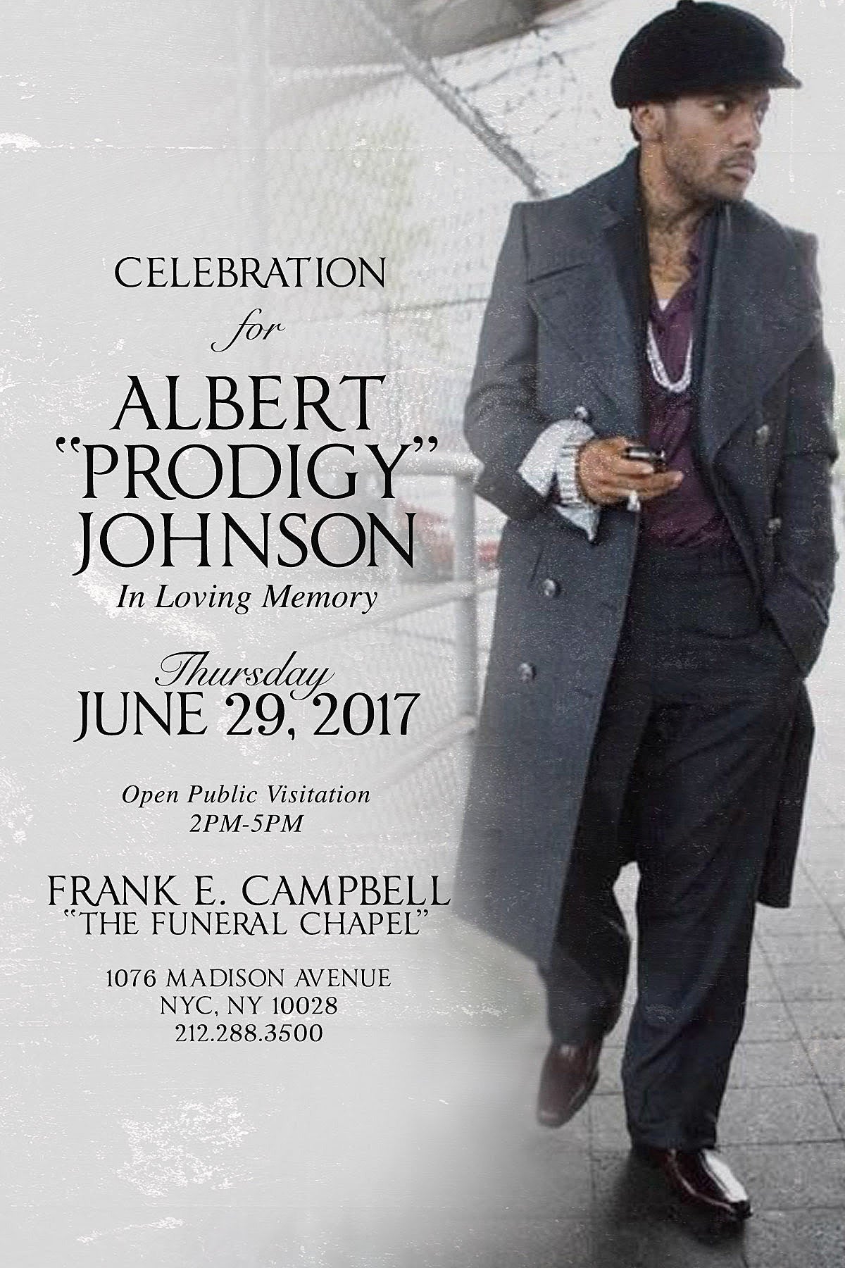 Prodigy funeral in NYC this week will be open to the public