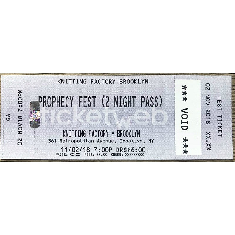 Prophecy Productions throwing a 2 day fest at Knitting Factory
