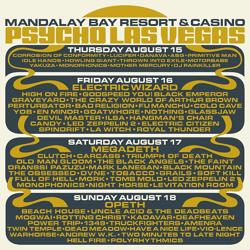Psycho Las Vegas reveals 2019 daily lineups; single day tickets on sale