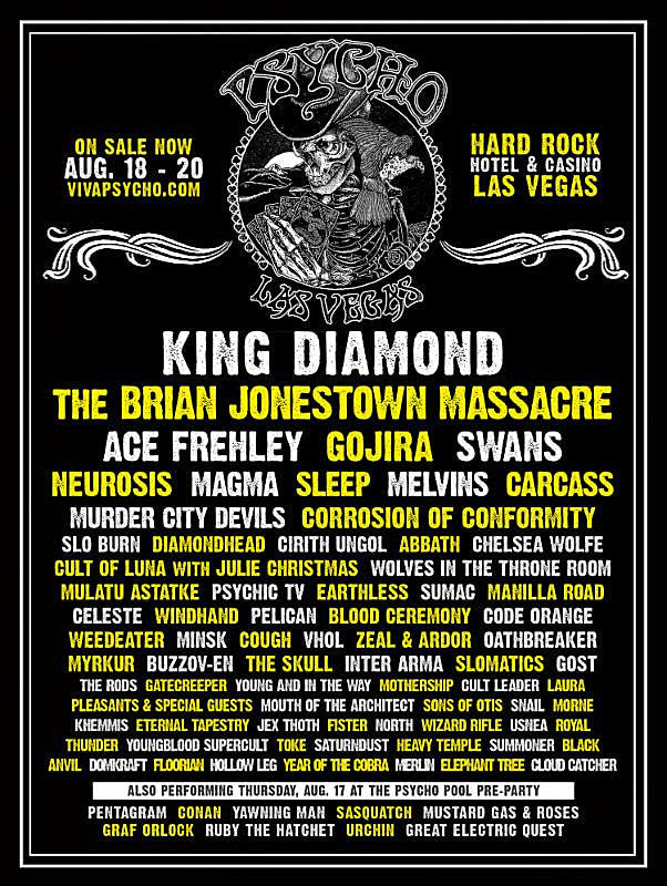 Psycho Vegas reveals full lineup, adds Sleep, BJM, CoC, Gojira, Ace Frehley, more