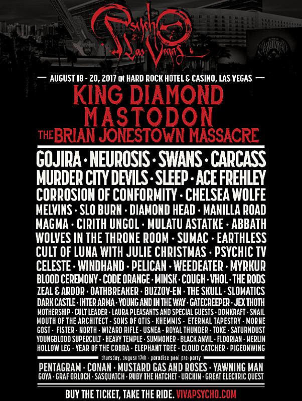 Mastodon added to Psycho Las Vegas 2017