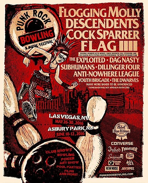 Punk Rock Bowling getting an Asbury Park edition in 2016; initial lineup includes Descendents, Cock Sparrer, FLAG, more