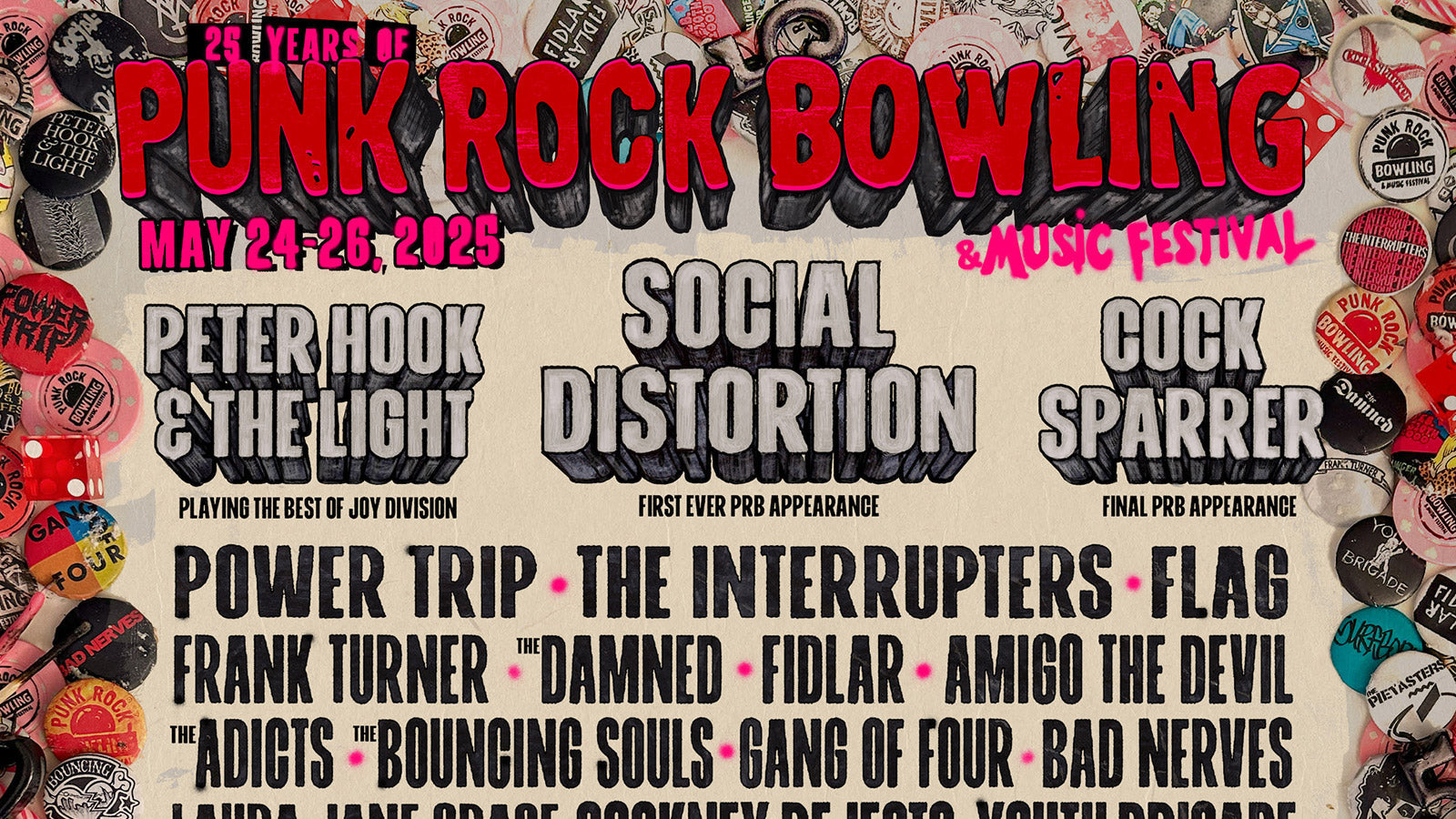 Punk Rock Bowling 2025 lineup: FLAG, Peter Hook (playing Joy Division), Social Distortion, Power Trip & more