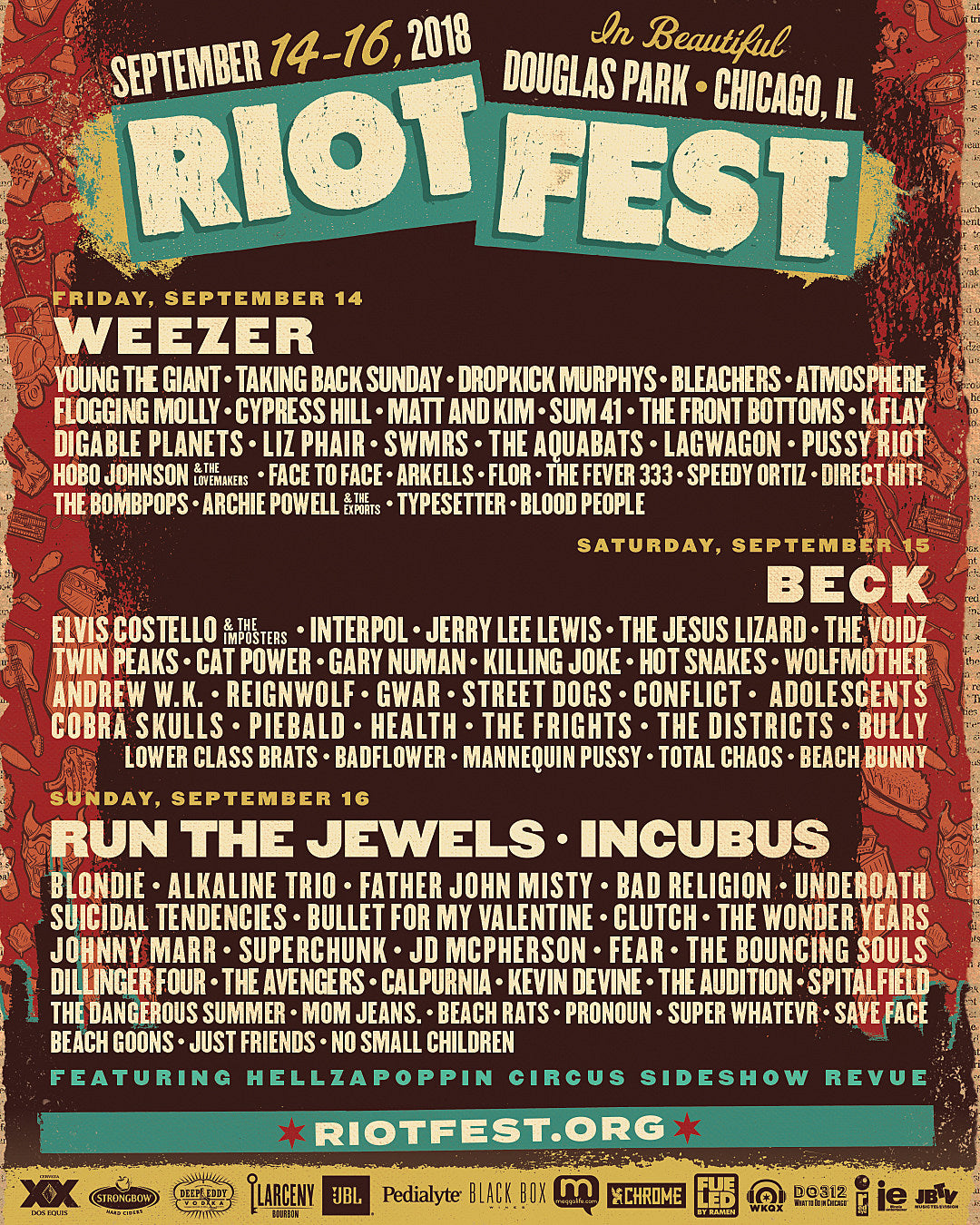 Riot Fest announces lineup by day, single day tickets