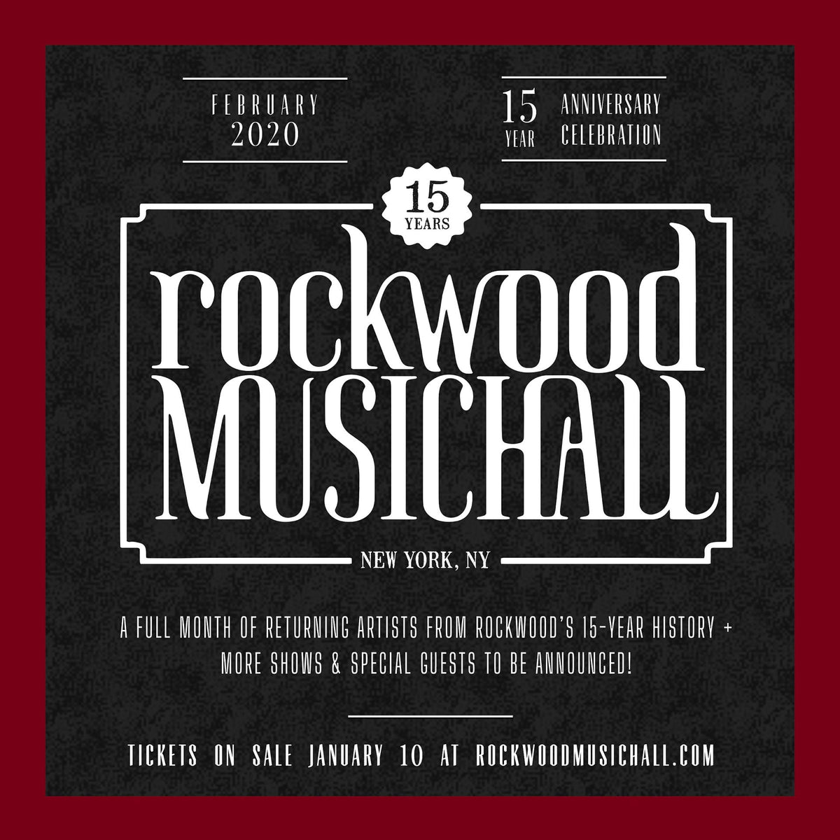 Rockwood Music Hall celebrating 15th anniversary in February w/ special shows