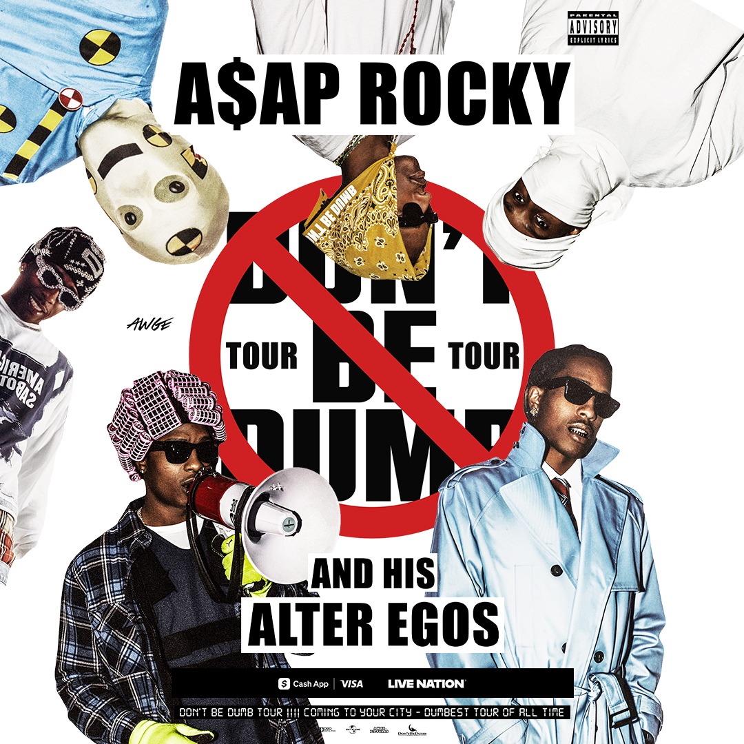 A$AP Rocky announces Don’t Be Dumb world tour, shares “WHISKY/BLACK DEMARCO” video starring Tim Burton
