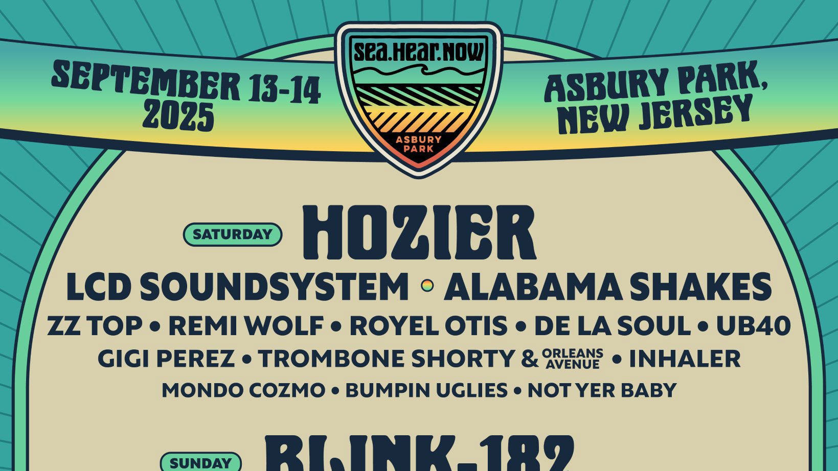 Sea.Hear.Now 2025 lineup (blink-182, LCD Soundsystem, Alabama Shakes, TV on the Radio, more)