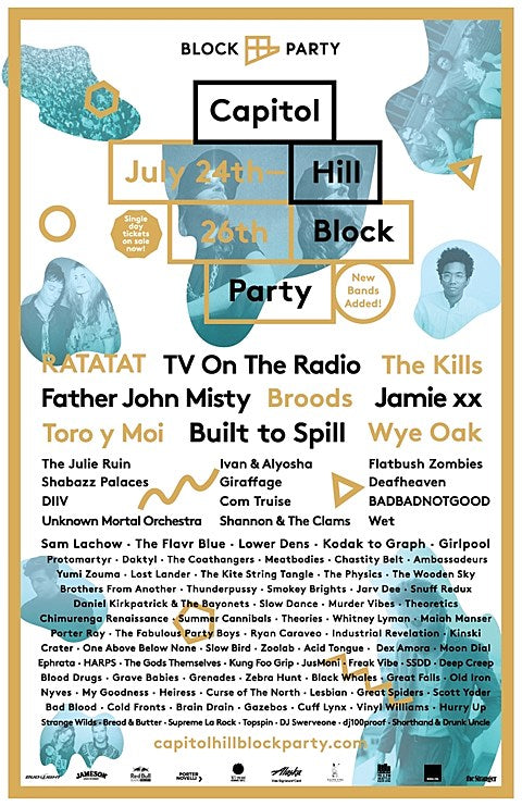 Capitol Hill Block Party includes Ratatat, TVOTR, Father John Misty, SSDD & more ++ get to Seattle early and see So Pitted