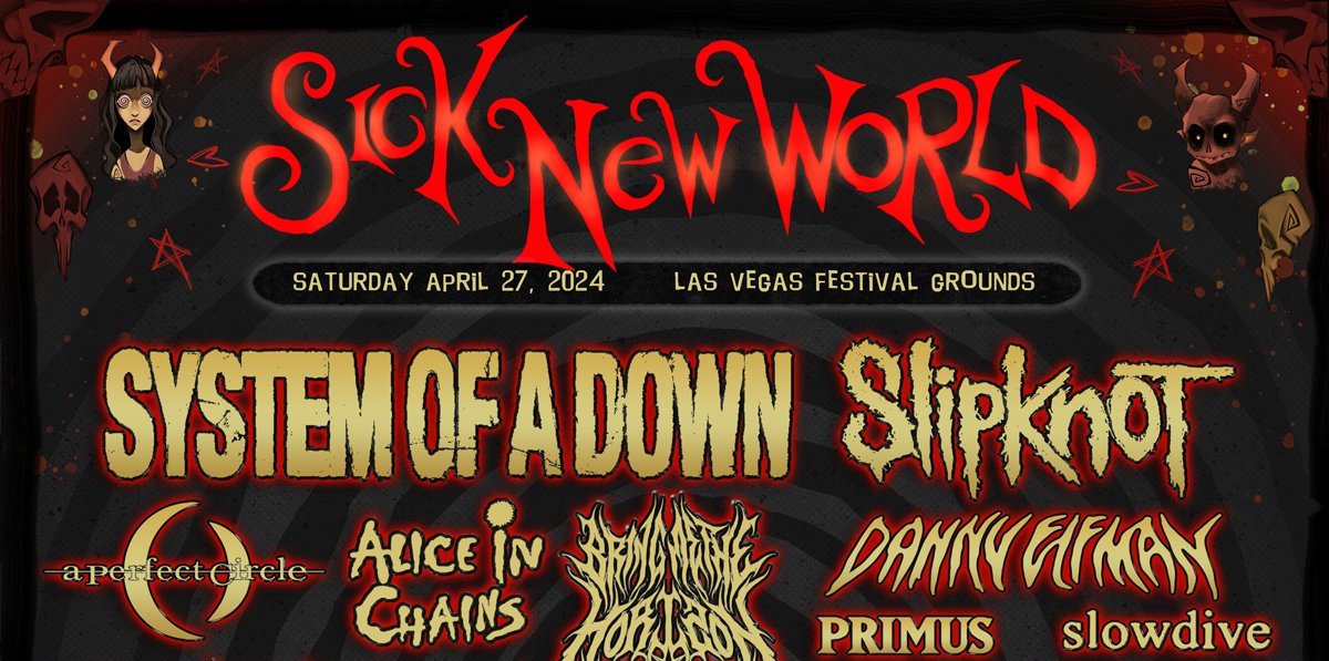 Sick New World 2024 set times (System of a Down, Slipknot, Slowdive, Duster, Knocked Loose, more)