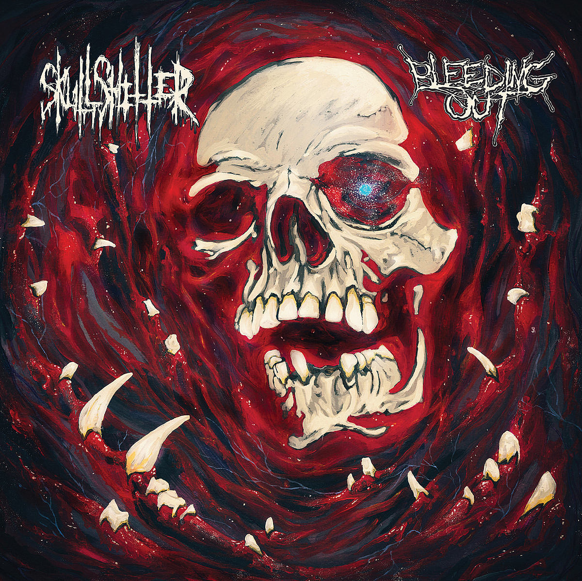 Skullshitter & Bleeding Out releasing split, touring together (stream “Lava Seed”)
