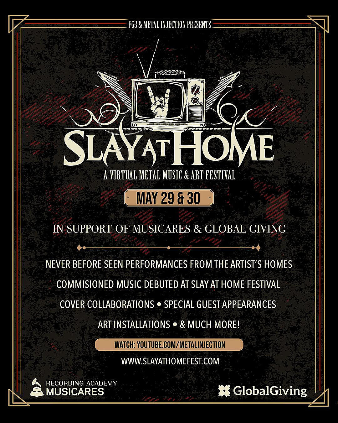 Slay At Home benefit livestream fest taps Darkest Hour, O’Brother, mems of GWAR, Black Dahlia Murder & more