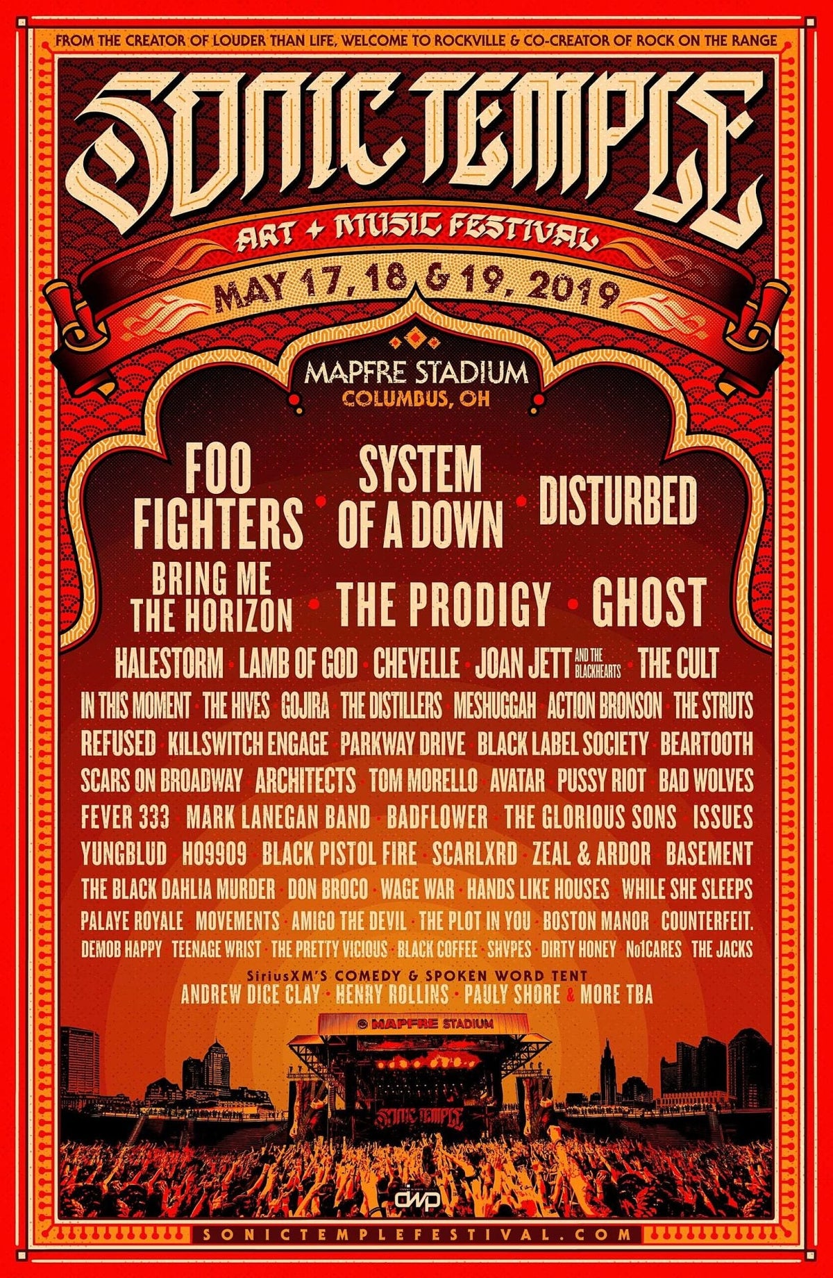 Sonic Temple 2019 lineup (System of a Down, Foo Fighters, Ghost, Distillers, Hives, more)