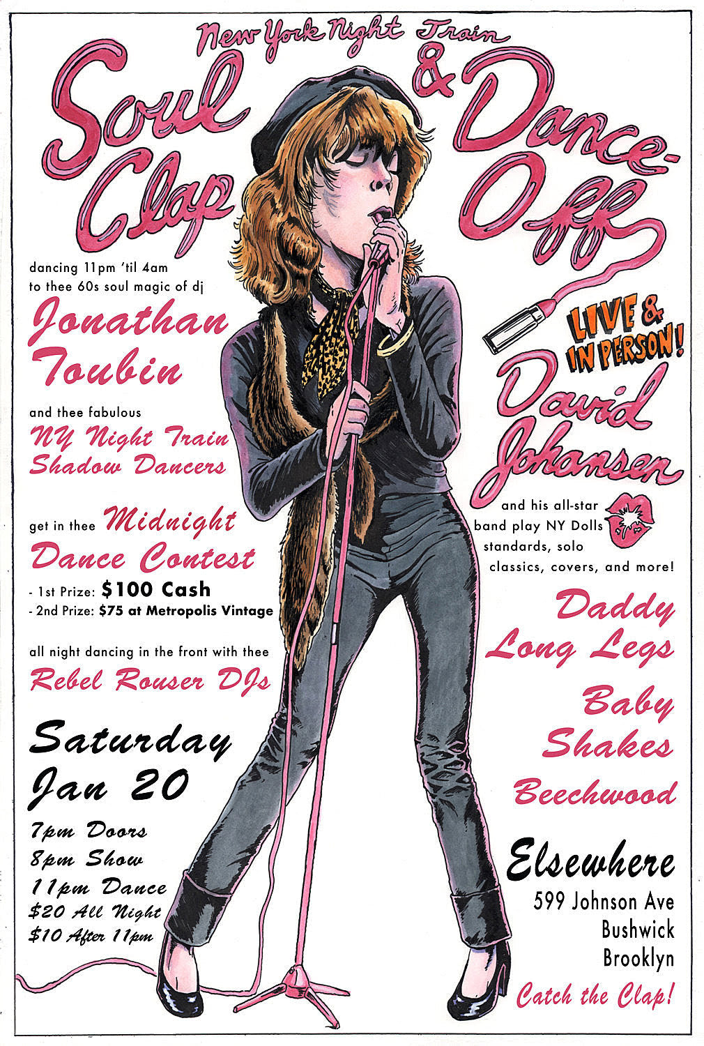David Johansen playing NY Dolls songs @ Jonathan Toubin’s Soul Clap (which is now at Elsewhere)