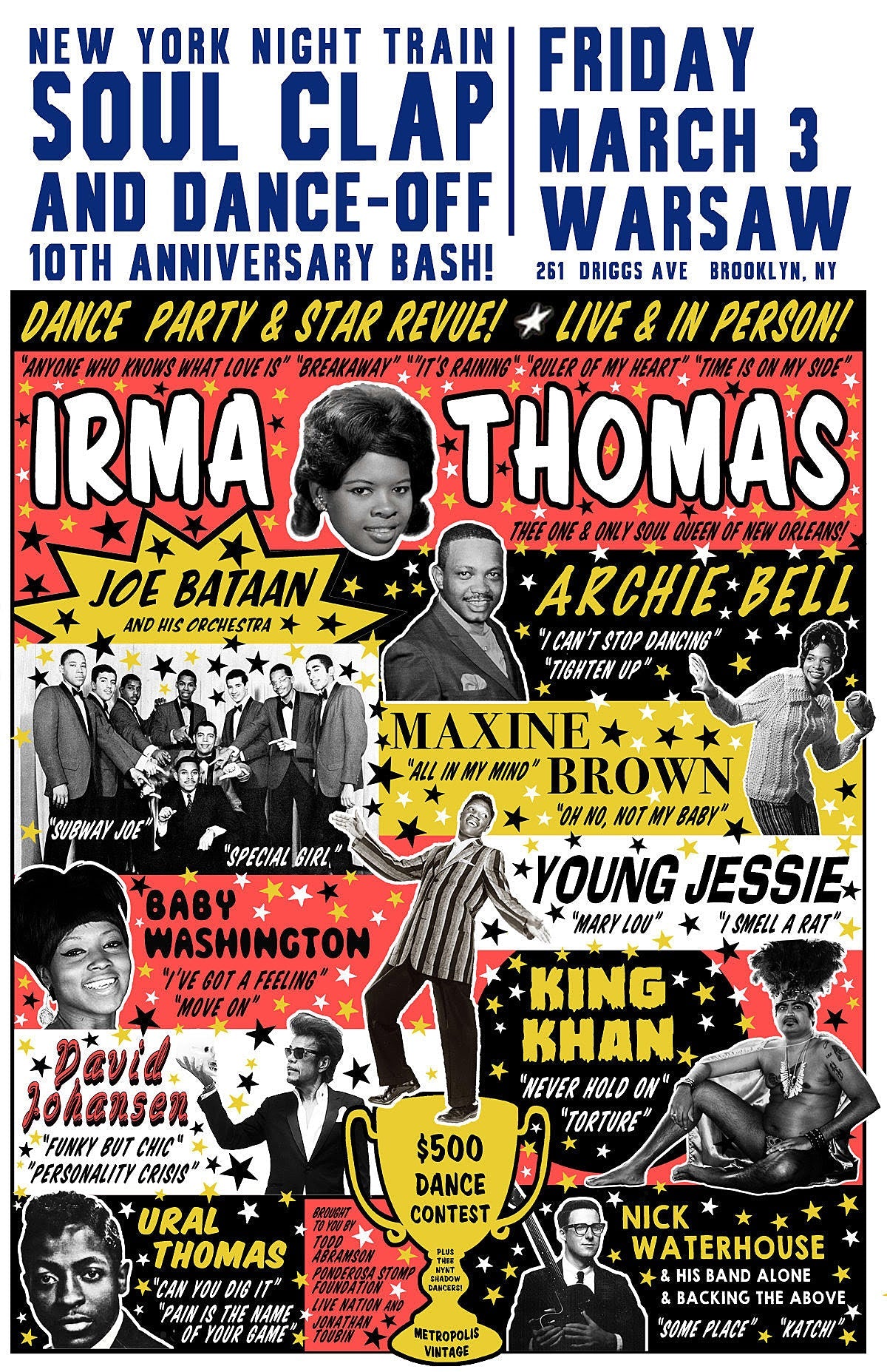 Irma Thomas, King Khan, Archie Bell, Nick Waterhouse & more playing Jonathan Toubin’s Soul Clap 10th Anniversary