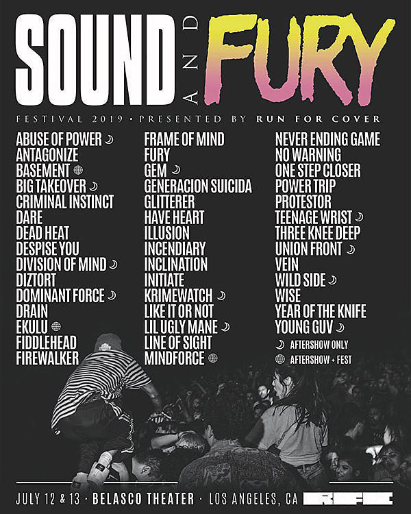 Sound & Fury 2019 full lineup (Vein, No Warning, Year of the Knife, Glitterer, more)
