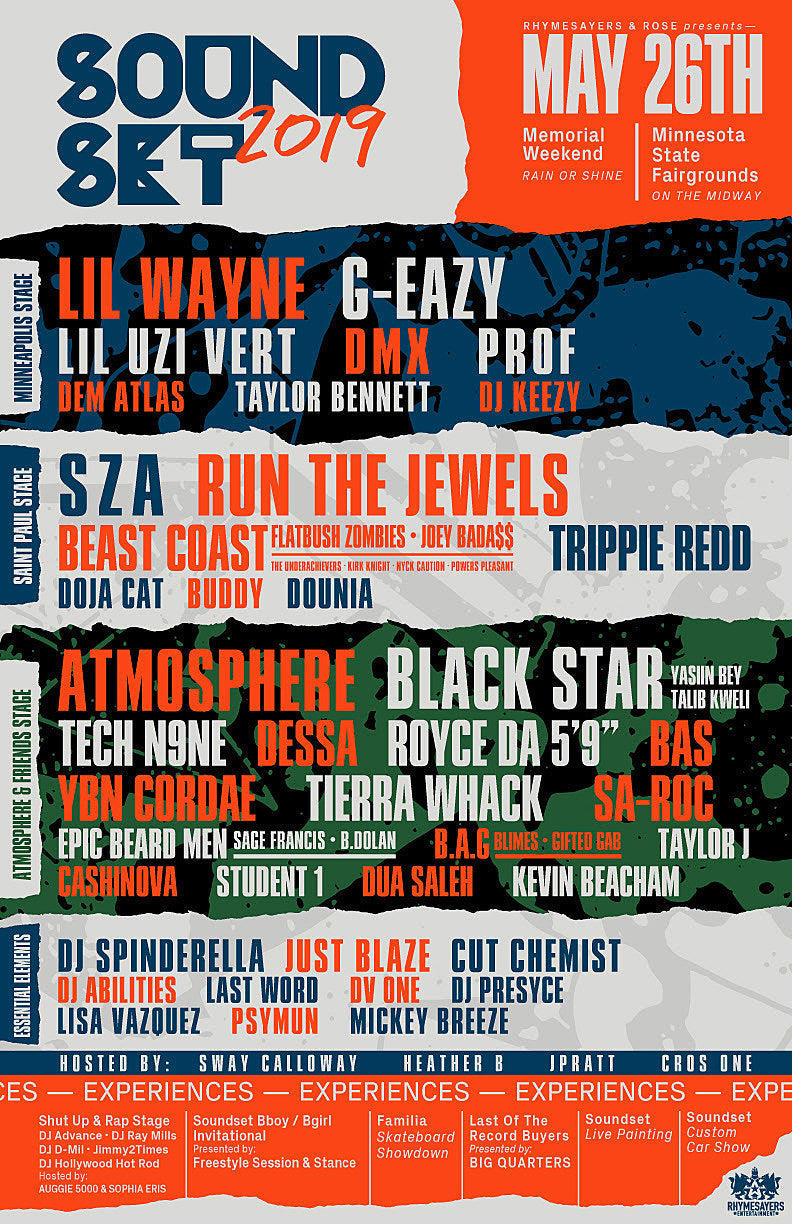 Soundset 2019 lineup: Run the Jewels, SZA, Black Star, Lil Wayne, Beast Coast, more
