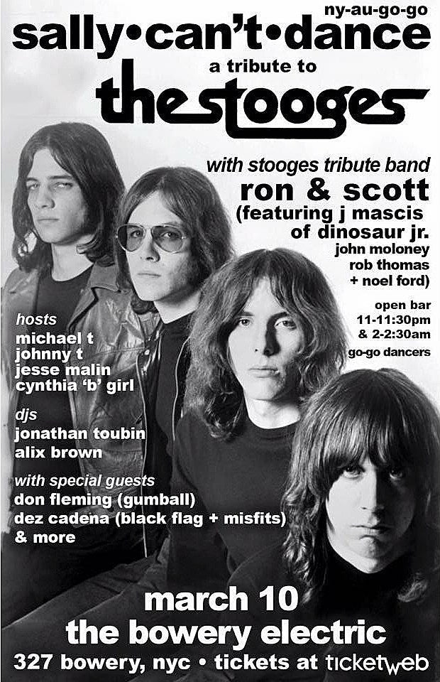 J Mascis, Dez Cadena, Don Fleming, Sunburned Rob Thomas & more playing Stooges tribute in NYC this week