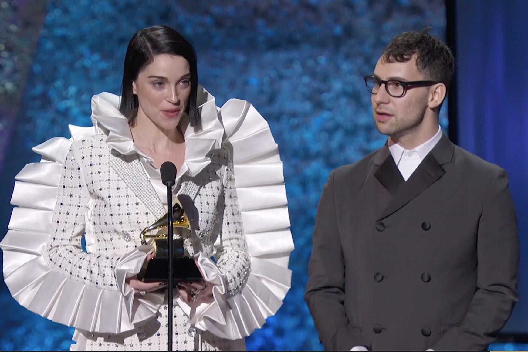St. Vincent wins Best Rock Song Grammy, performed with Dua Lipa