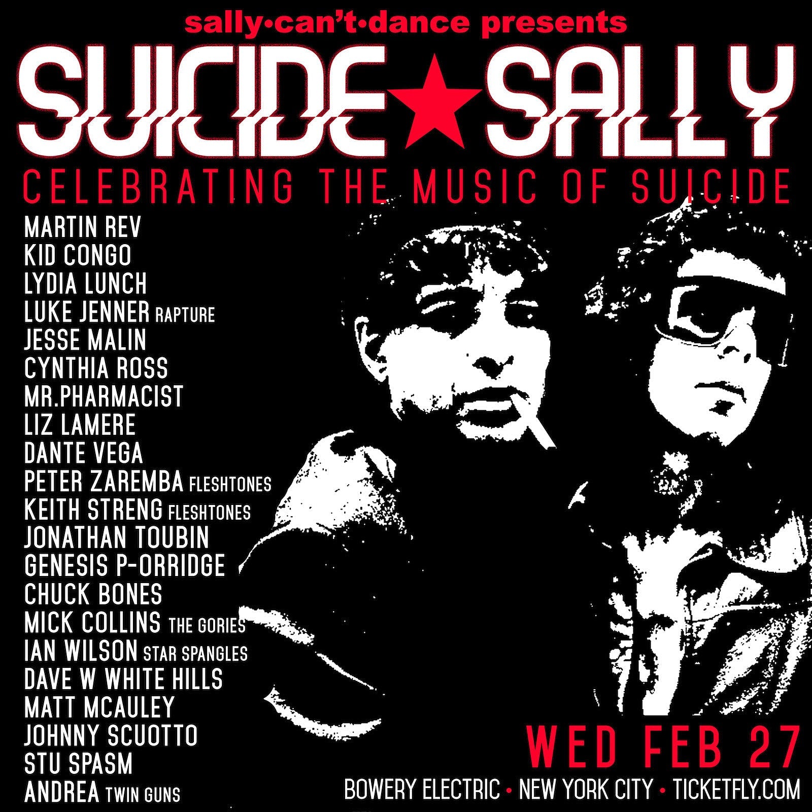 Suicide tribute lineup: Martin Rev, Lydia Lunch, The Rapture mem, Jesse Malin, more