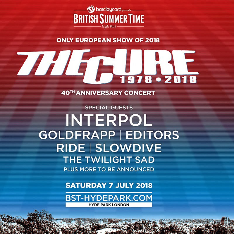 The Cure playing 40th anniversary concert w/ Interpol, Slowdive & more