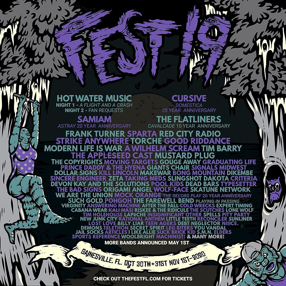 The Fest 2020 lineup (Hot Water Music, Cursive, Frank Turner, Sparta, Appleseed Cast, more)