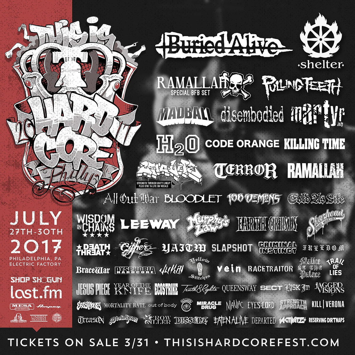 This Is Hardcore 2017 lineup (Shelter, Buried Alive, Ramallah/BFB, Madball, more)