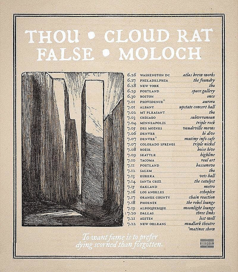 Thou announce tour with False, Cloud Rat & Moloch (dates)