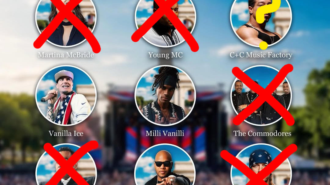 Trump’s Freedom 250 loses everyone but Vanilla Ice, Milli Vanilli & C+C Music Factory; Flo Rida has yet to comment