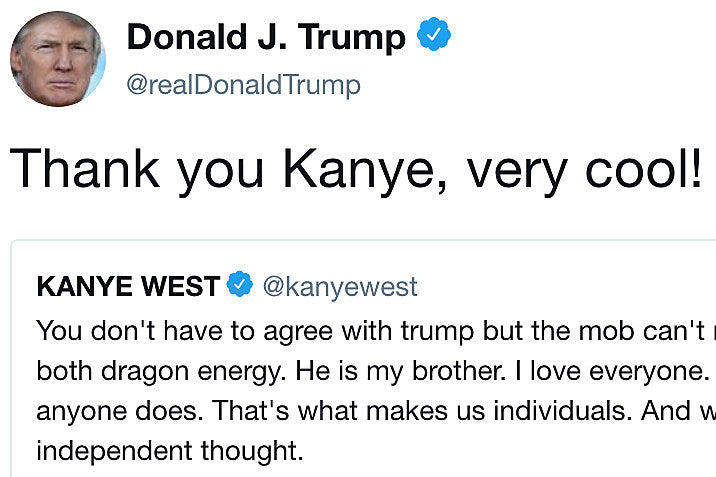 welp, Trump retweeted Kanye