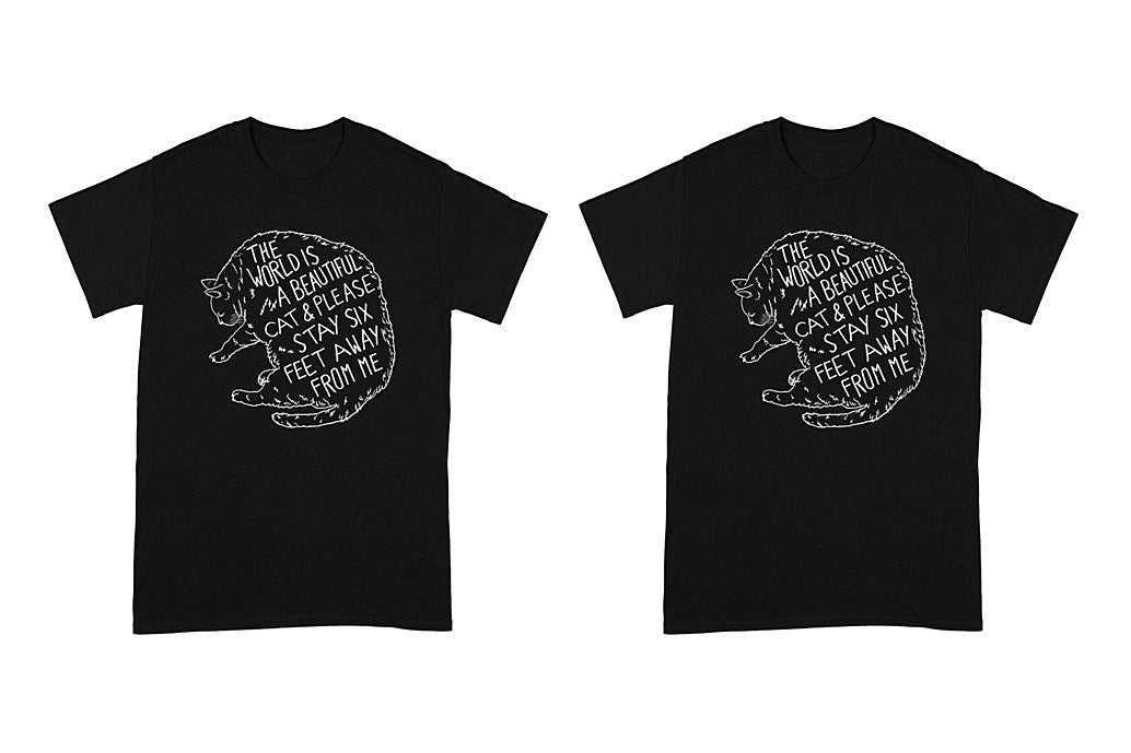 TWIABP selling social distancing cat shirt for charity