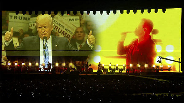 U2 take on Donald Trump at Dreamforce benefit (video); White Stripes “disgusted” by song used in Trump campaign video