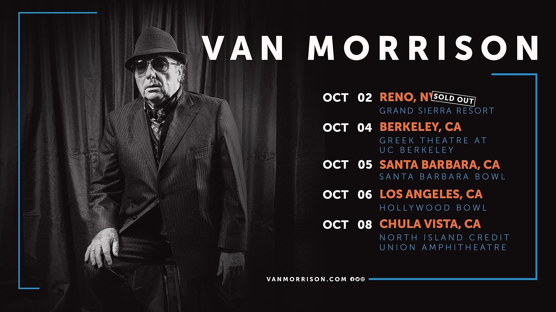 Van Morrison touring the West Coast this fall, playing Hollywood Bowl
