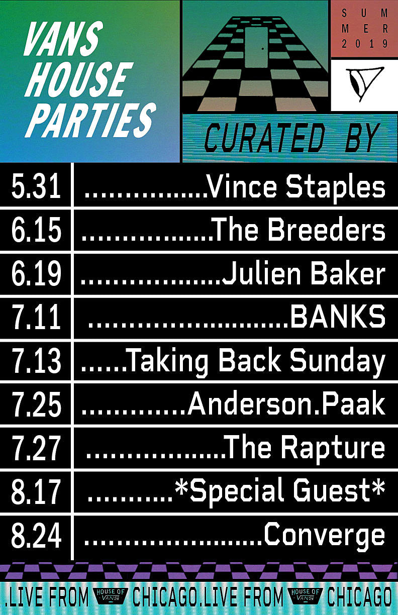 House of Vans Chicago 2019 free shows (Vince Staples, Anderson Paak, Taking Back Sunday, more)