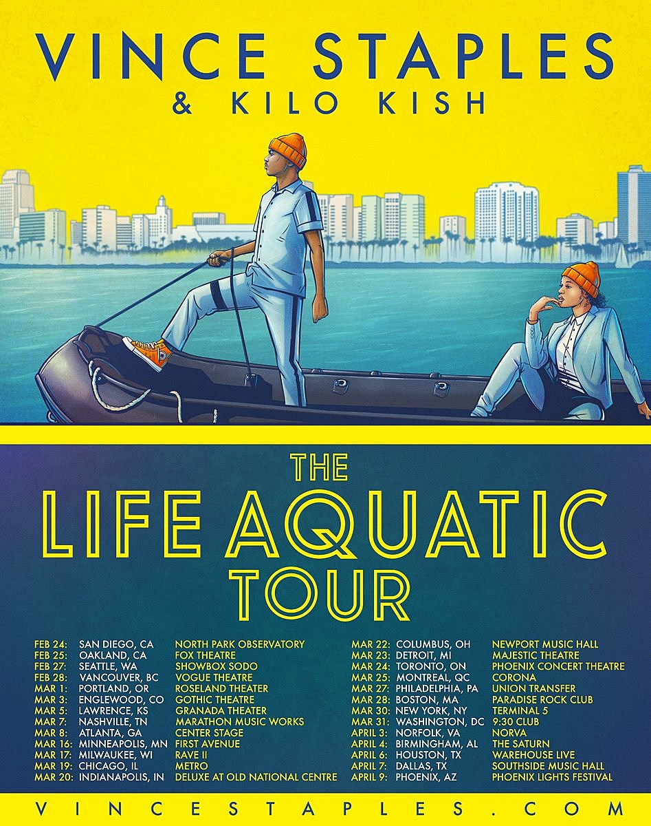 Vince Staples announces tour with Kilo Kish, playing Terminal 5