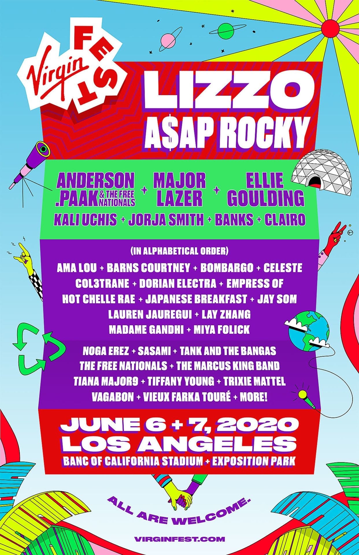 Virgin Fest announces 2020 lineup (Lizzo, A$AP Rocky, Anderson .Paak, more)