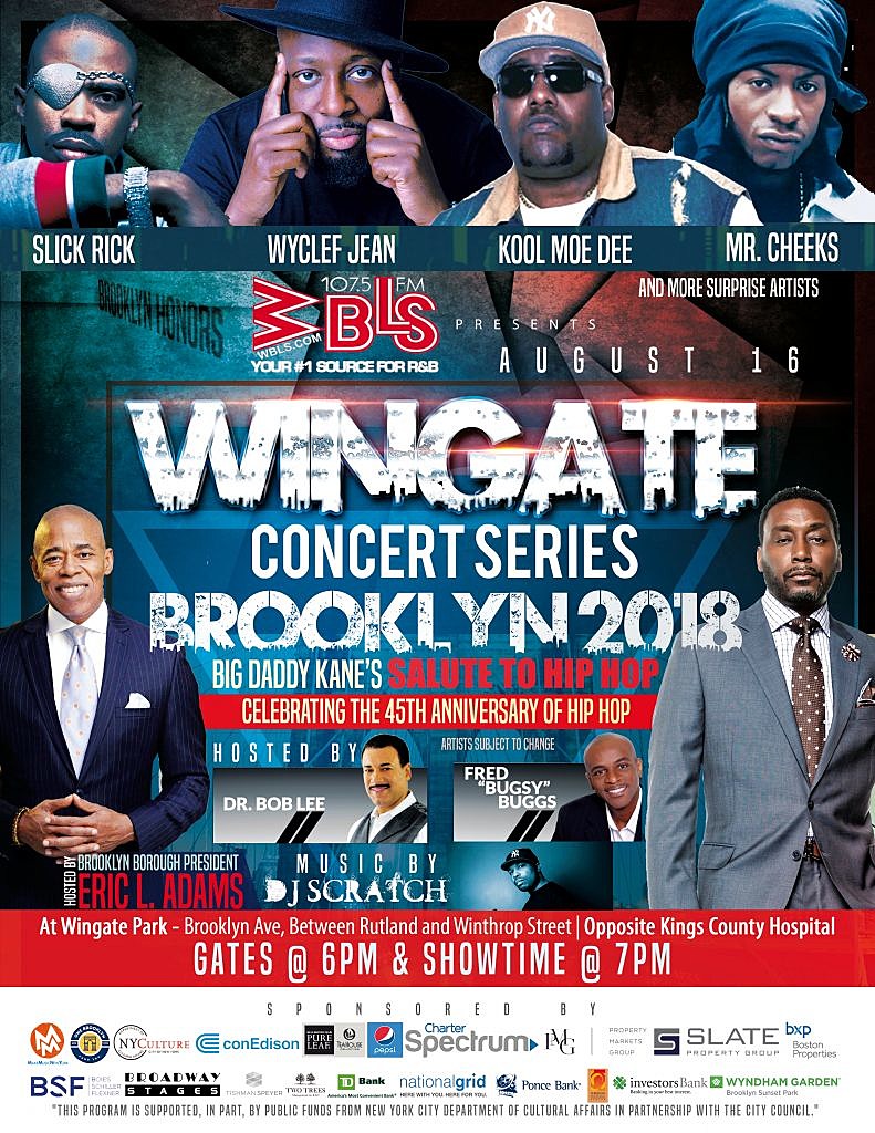 Wingate Concert Series 2018 lineup (Slick Rick, Wyclef Jean, Estelle, more)
