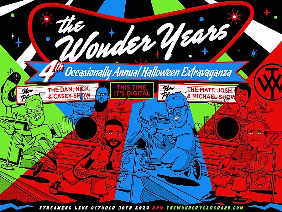 The Wonder Years doing blink-182 cover set livestream for Halloween