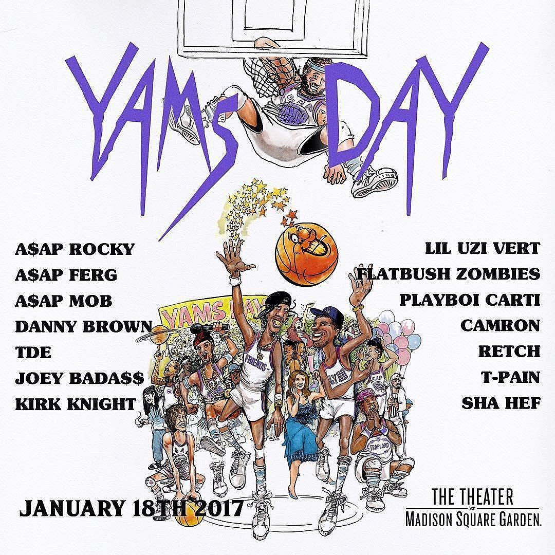 Yams Day returning with A$AP Rocky, TDE, Danny Brown, Joey Bada$$, more