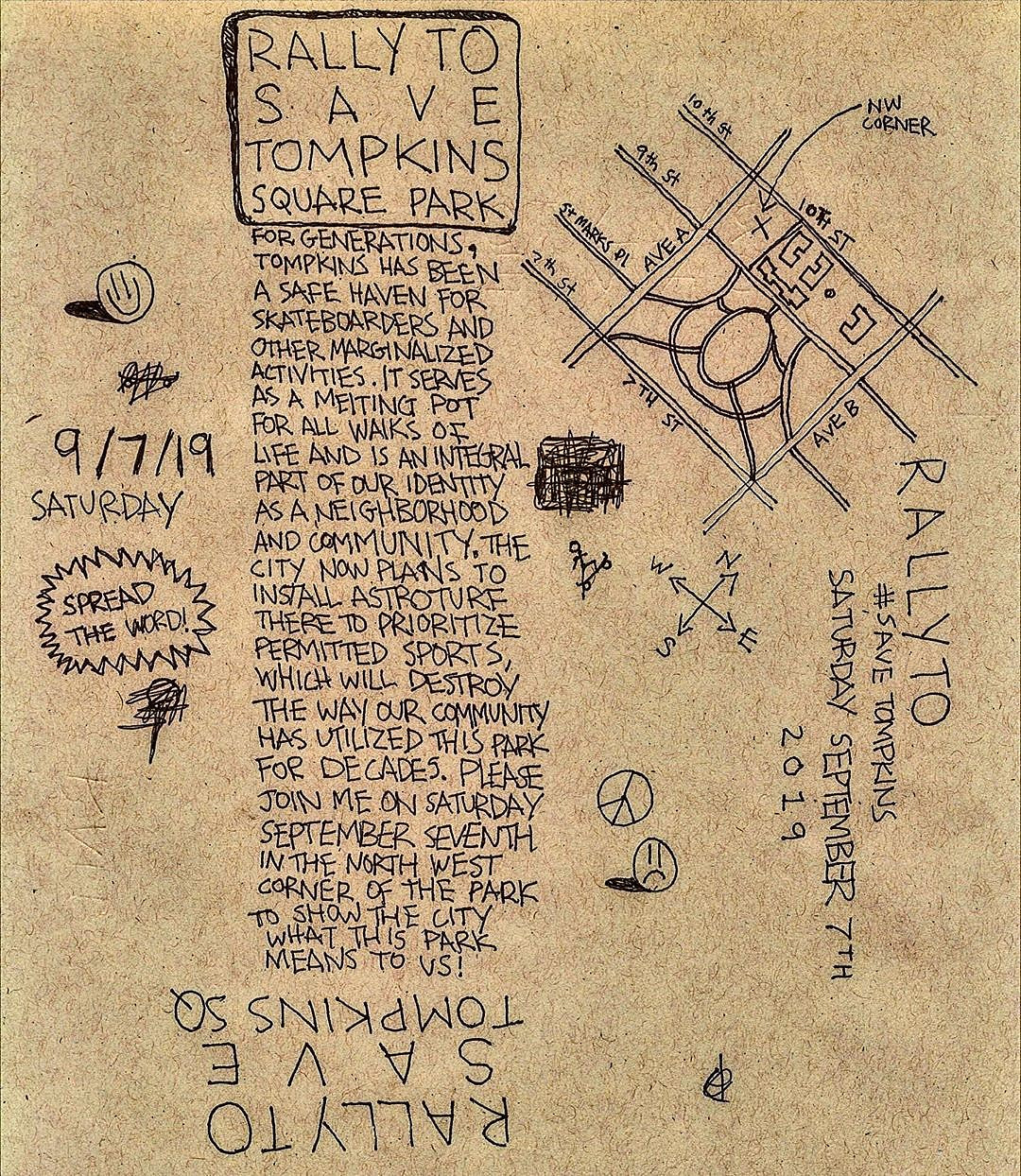 skateboarders rallying to save Tompkins Square Park from astroturf conversion
