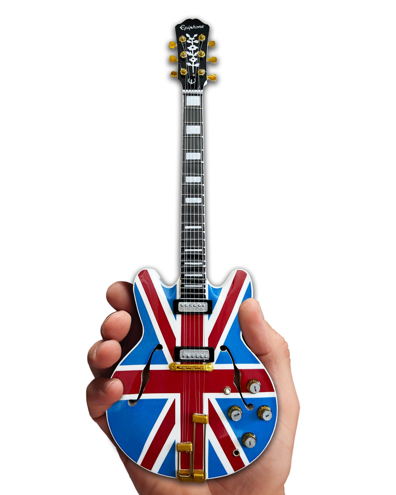 EPIPHONE "UNION JACK SHERATON” CASINO 1:4 SCALE MINI GUITAR MODEL - UK FLAG