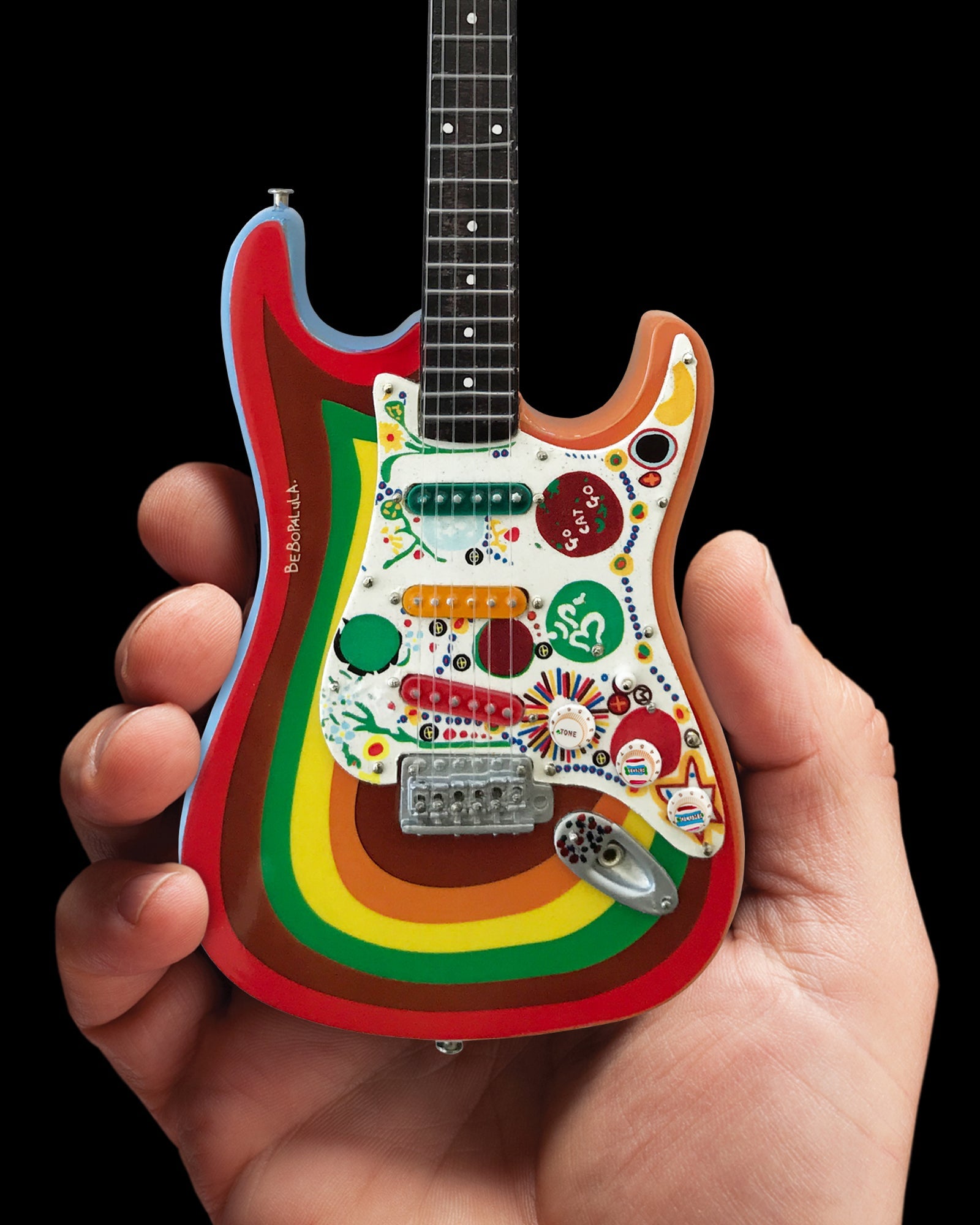 OFFICIALLY LICENSED GEORGE HARRISON FENDER™ STRAT™ ROCKY MINI GUITAR REPLICA - FAB FOUR