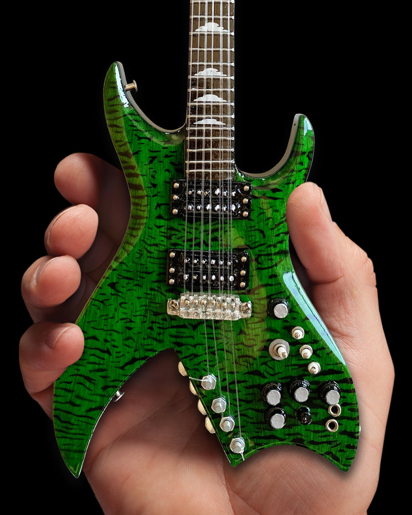 GUNS N' ROSES - SLASH - B.C. RICH BICH GREEN MINI GUITAR