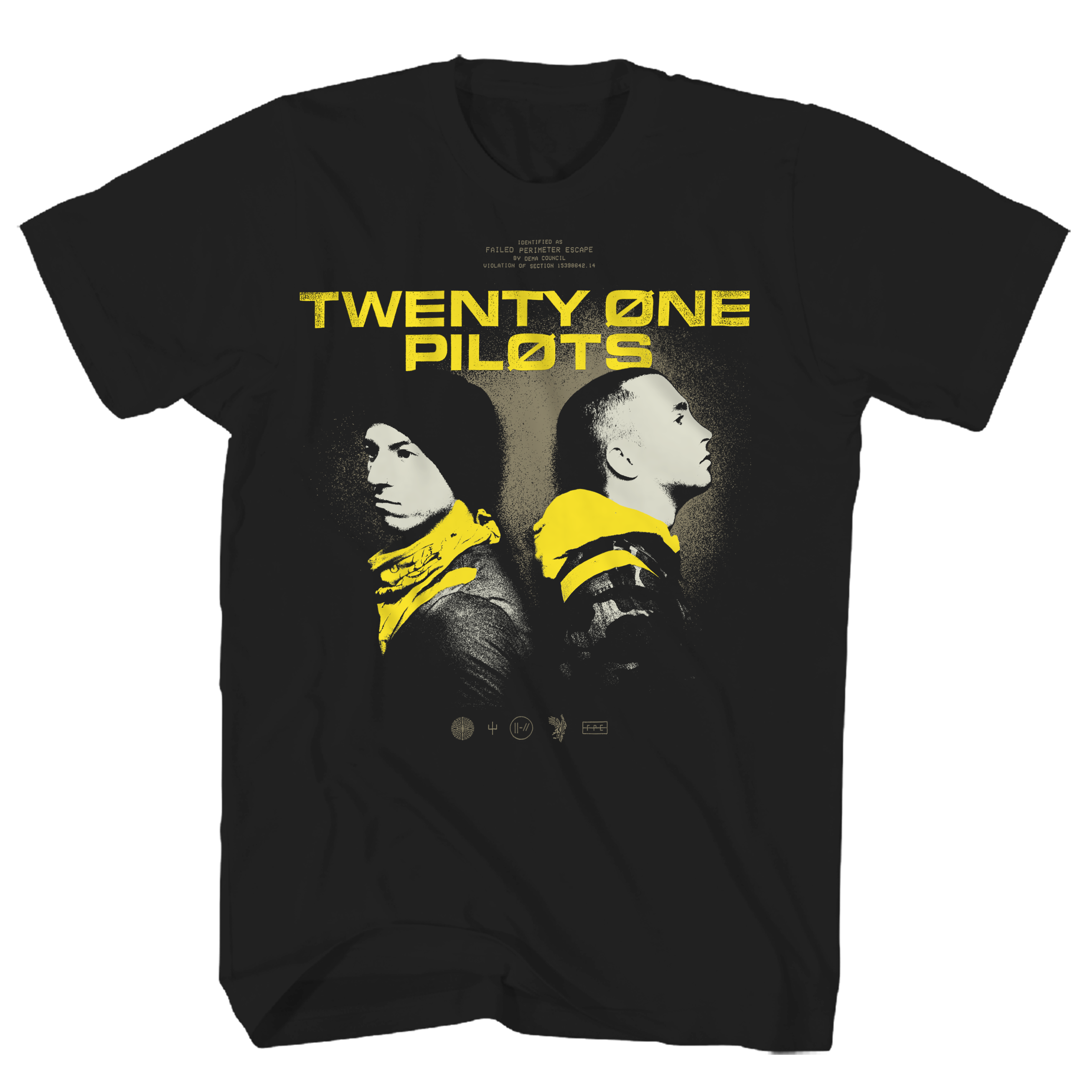 TWENTY ONE PILOTS BACK2BACK BLACK TEE
