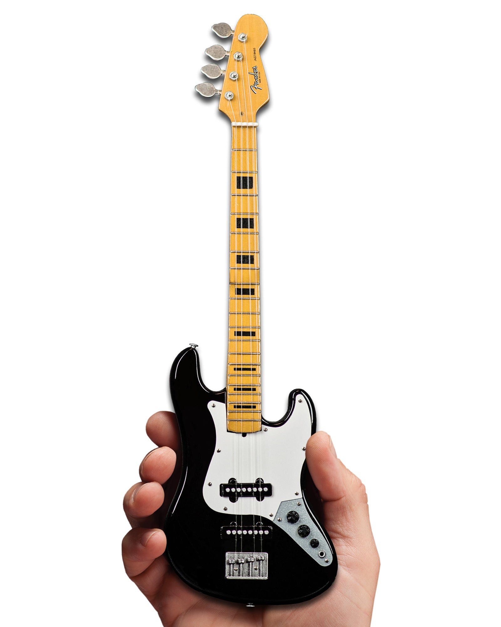 GEDDY LEE FENDER™ JAZZ BASS™ WITH BLACK INLAYS MINIATURE BASS GUITAR REPLICA - OFFICIALLY LICENSED