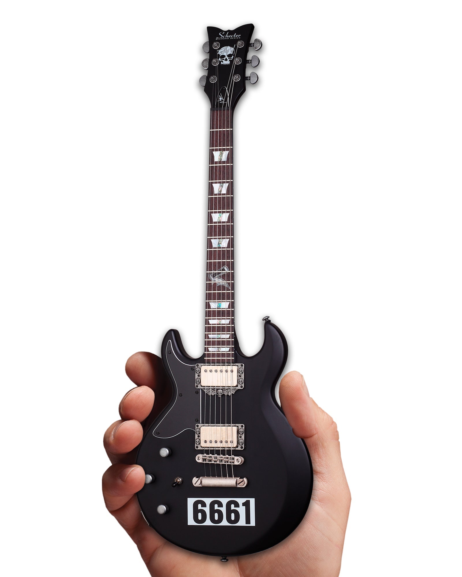 OFFICIALLY LICENSED ZACKY VENGEANCE SATIN BLACK 6661 SCHECTER MINI GUI