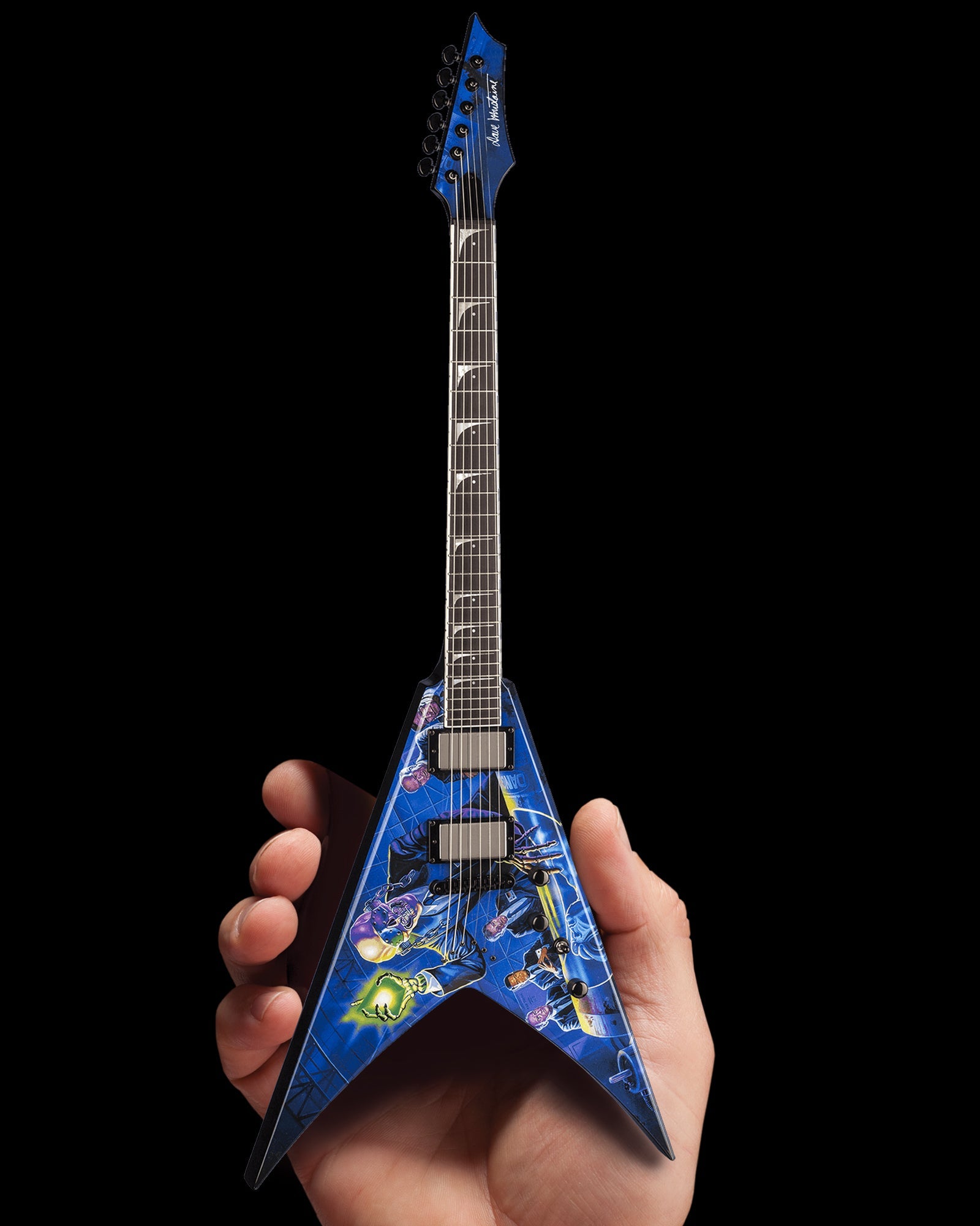 LICENSED MEGADETH - DAVE MUSTAINE SIGNATURE V RUST IN PEACE MINI GUITA