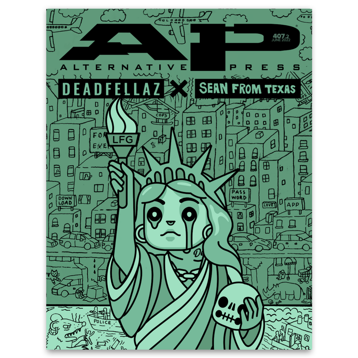 DEADFELLAZ x Sean From Texas: Alternative Press Magazine - June 2022 New Gen Magazine Alternative Press