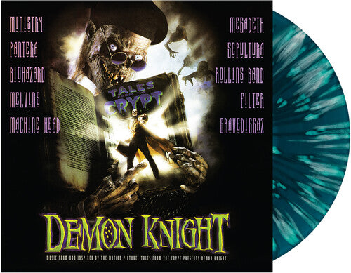 TALES FROM THE CRYPT PRESENTS: 'DEMON KNIGHT ORIGINAL SOUNDTRACK' LP (Blue/White Cryptkeeper Halloween Splatter Vinyl)