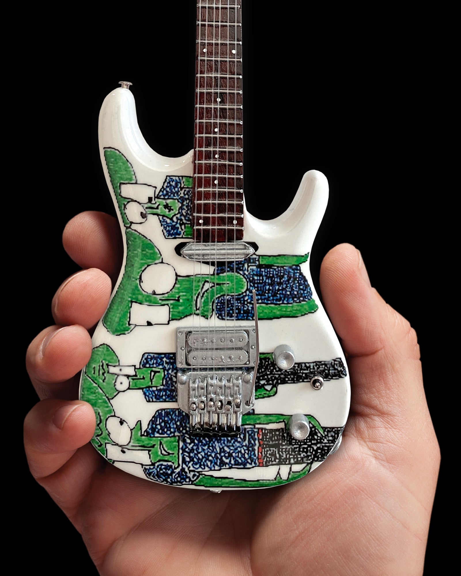 JOE SATRIANI ORIGINAL ALIEN ART MINIATURE GUITAR REPLICA COLLECTIBLE